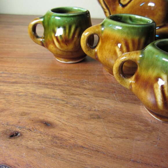 drunk donkey burro ceramic decanter vintage mexico & 6 shot glasses (W5772) - Picture 5 of 16